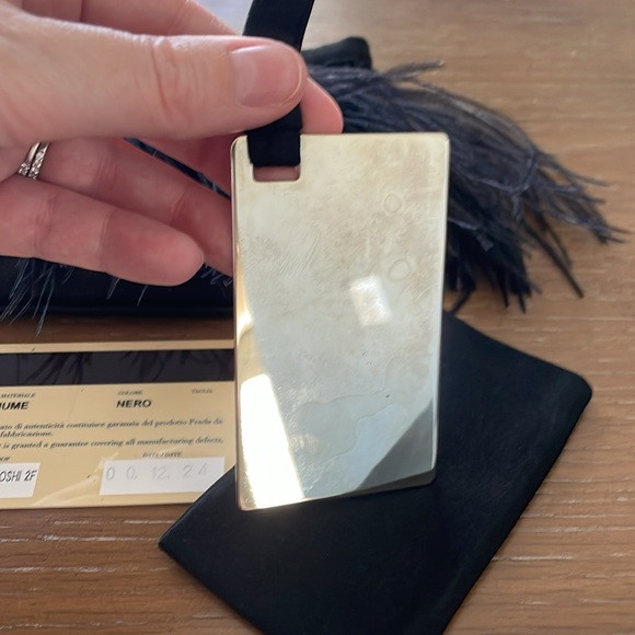 PRADA Piume Feather Satin Black Ostrich bag w/ auth card, rare/collectible - Picture 12 of 12